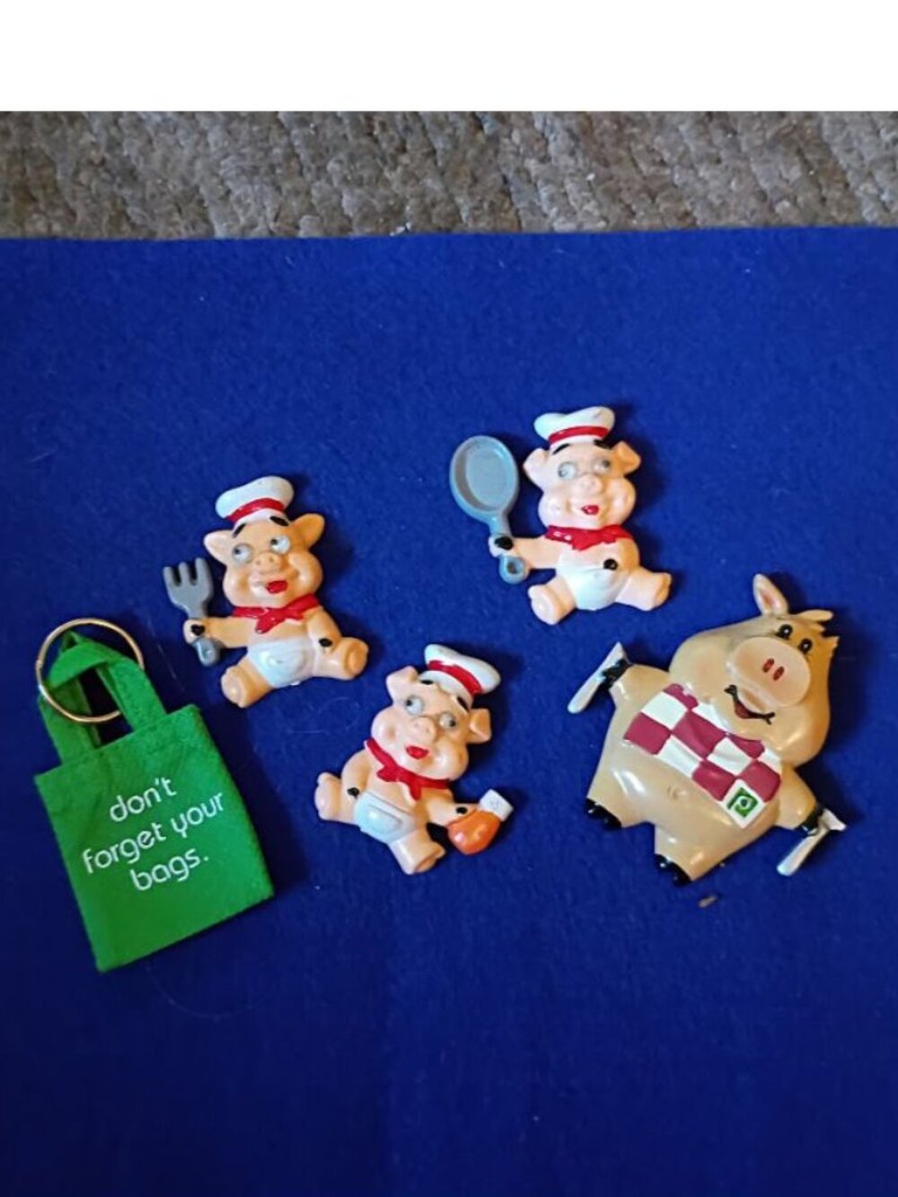 Pig Refrigerator Magnets, Publix Mini reusable bag keychain